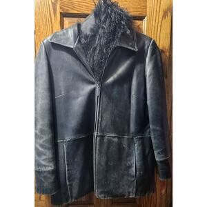 Vintage London Fog Soft Leather Black Women’s Coat Lined Size Med